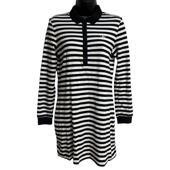 Lacoste Dresses & Skirts - Lacoste Women Polo Pullover Dress Size 36 Blue White Stripe Long Sleeve VGUC
